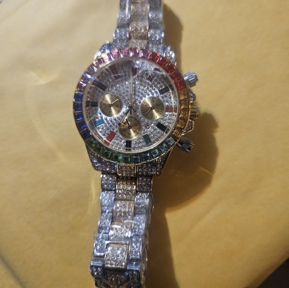 New Men's Multi color Stone Fashion Watch - Picture 4 of 5